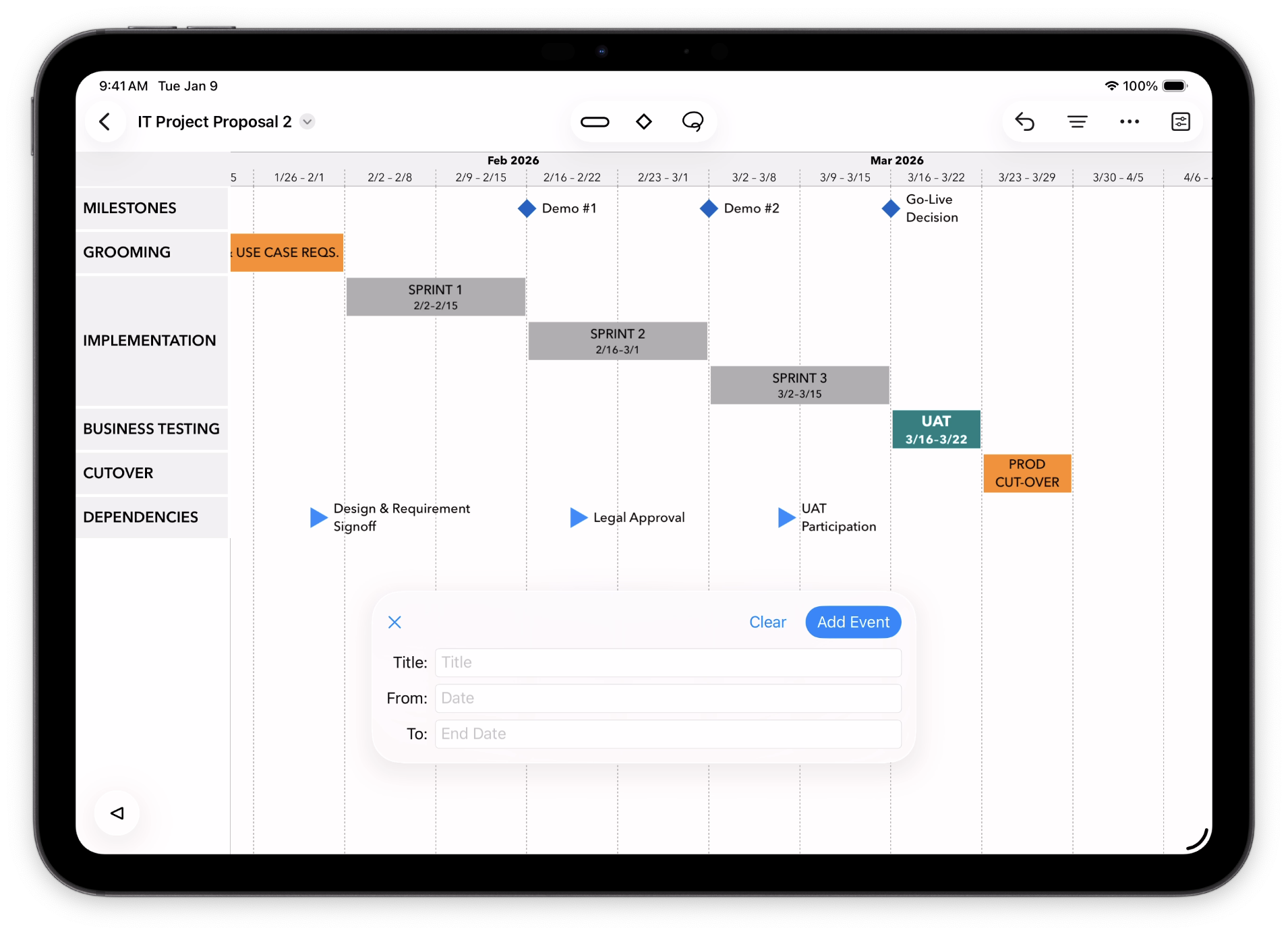 TimeStory with the Quick Entry form present