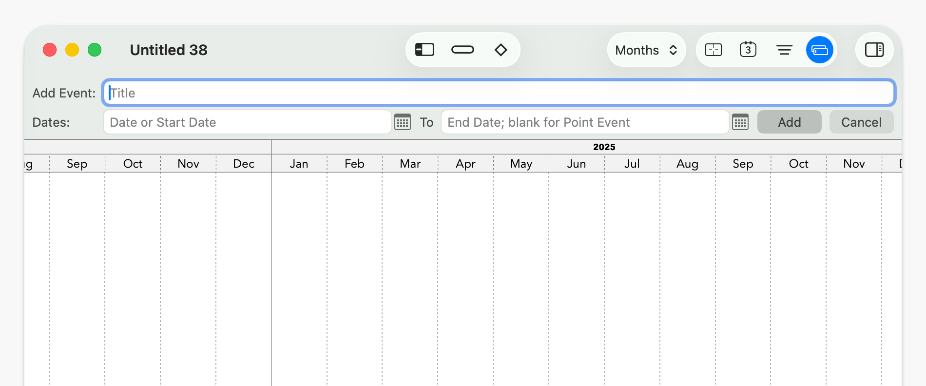 TimeStory with the Quick Entry form present