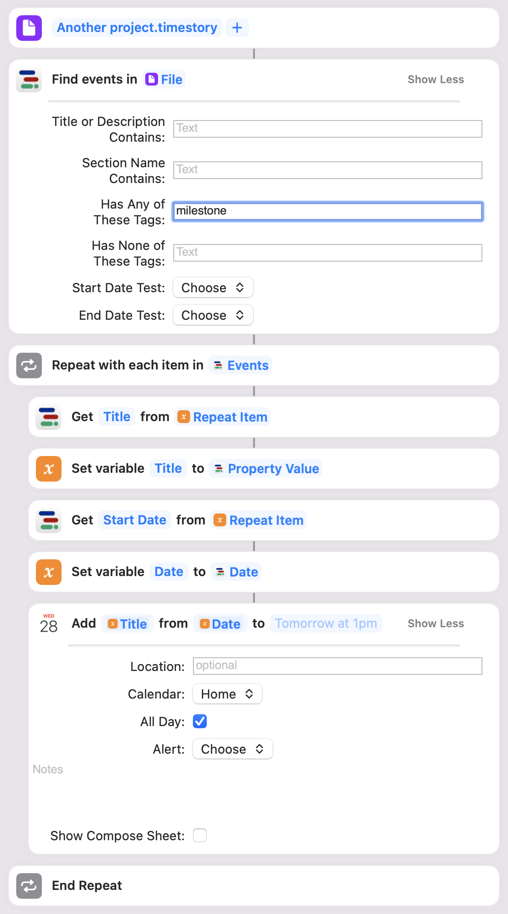 Shortcut listing, as a screenshot of the Shortcuts app